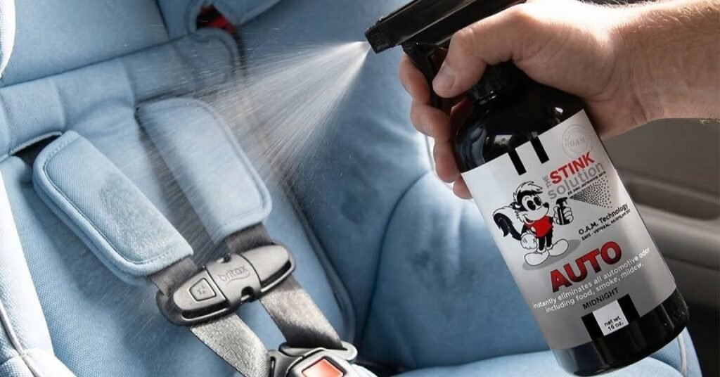 Clean milk from car straps